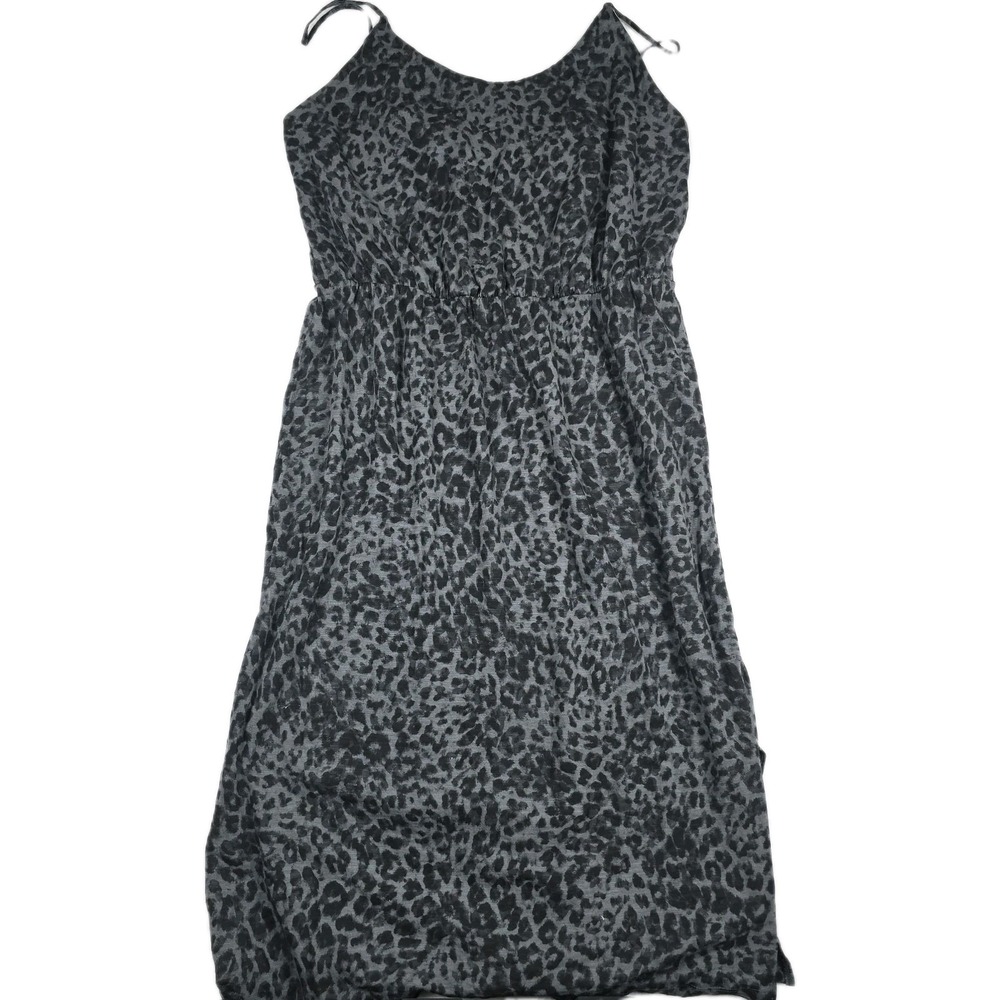Old Navy Animal Print Blouson Long Dress XL Cheetah Knit‎ Midi Sleeveless Tank